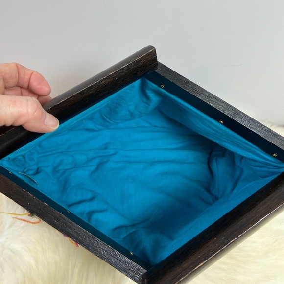 Women's Free People Quilt Embroidered Wood Handle Boho Clutch - Picture 9 of 15